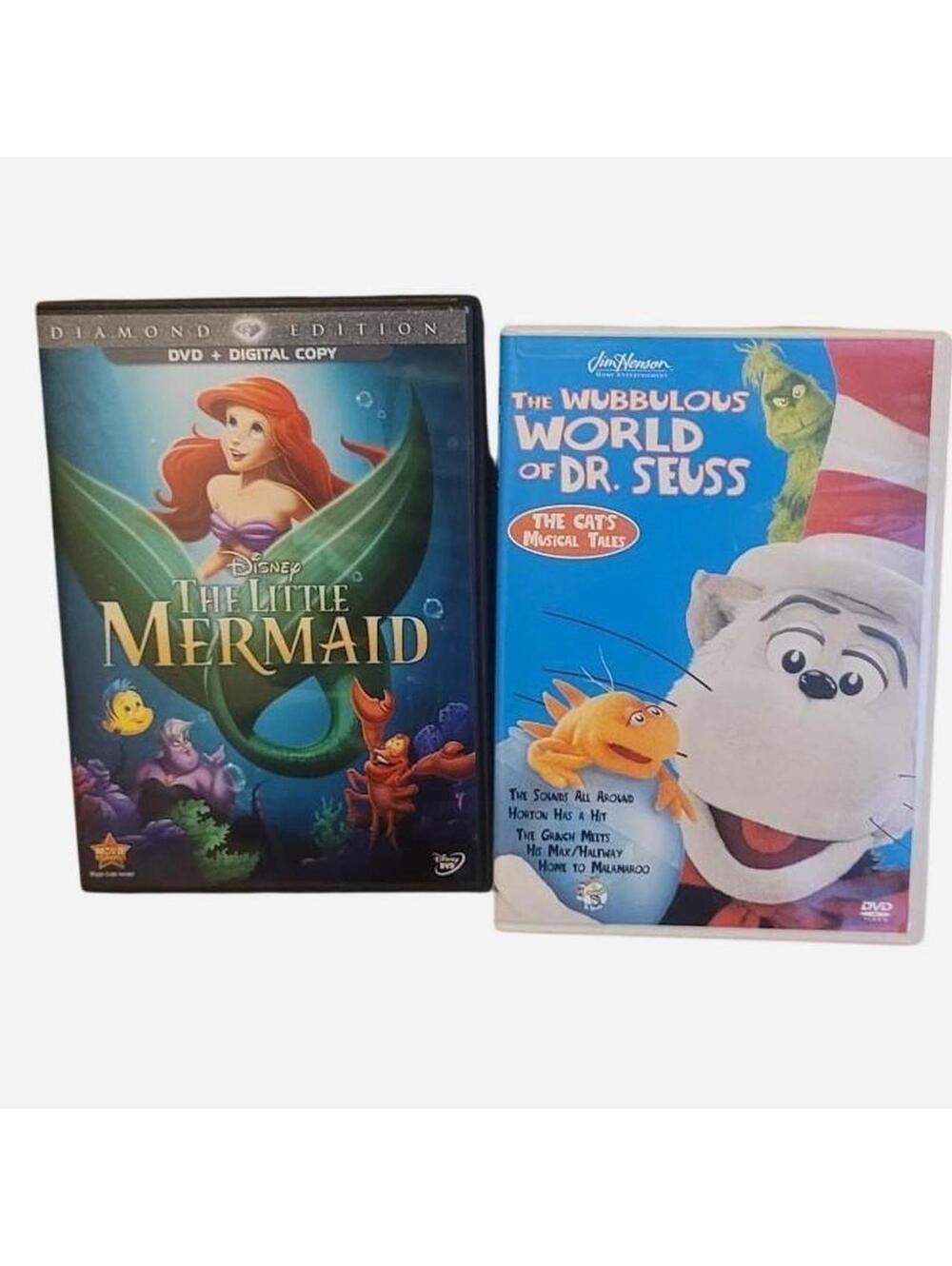 Disney The Little Mermaid and The Wubbulous World of Dr Seuss DVDs